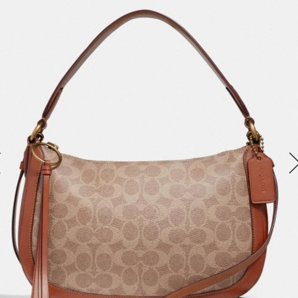 Coach Handbags - Coach Signature Brown/Tan Leather Crossbody